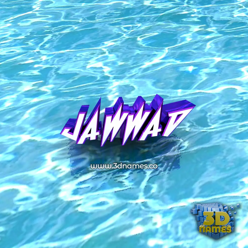 jawwad in Water style - 3D name wallpaper