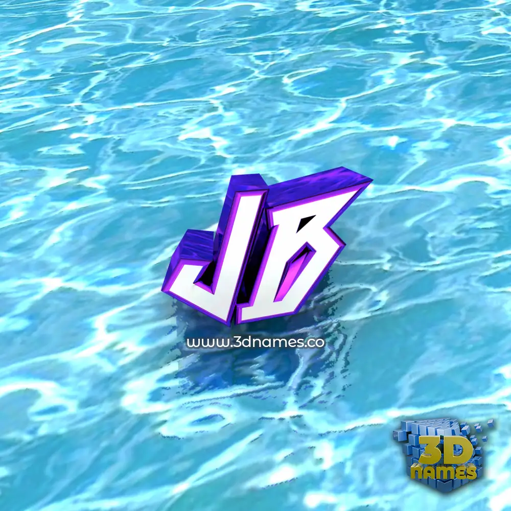 jb in Water style - 3D name wallpaper