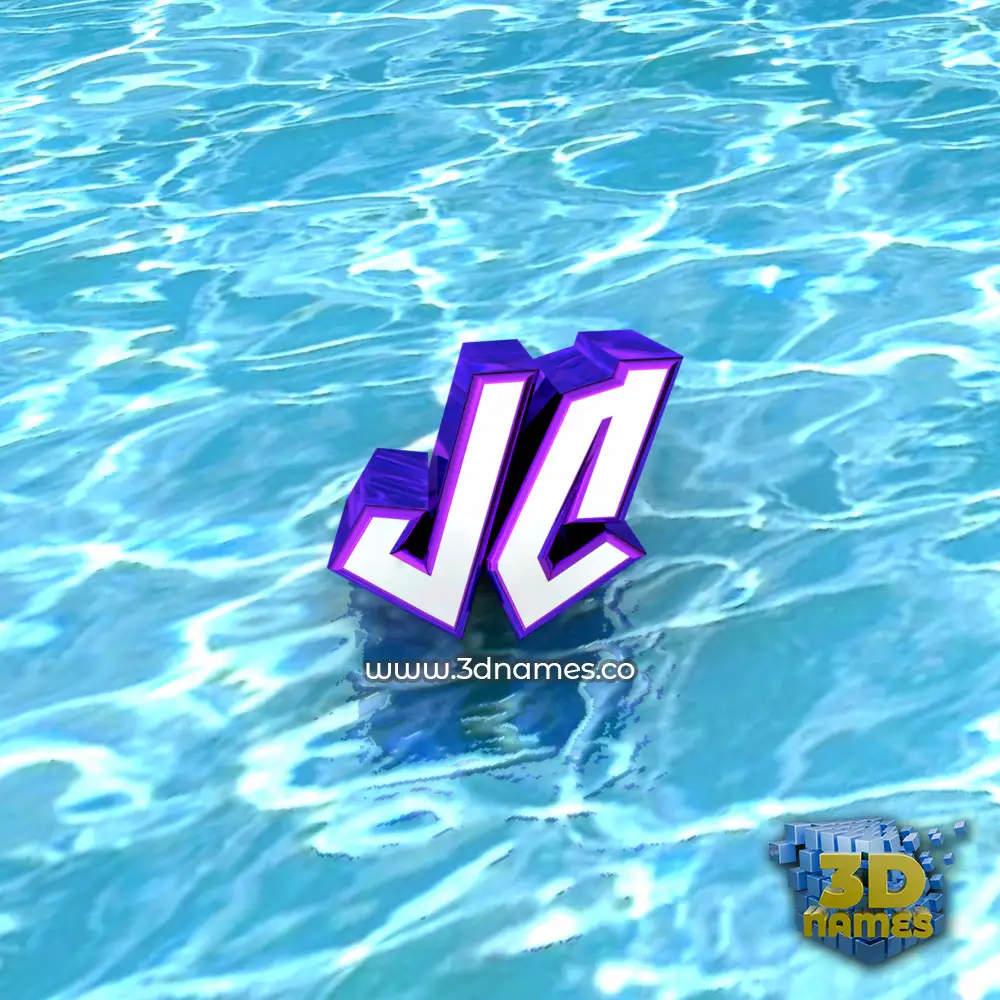 jc in Water style - 3D name wallpaper