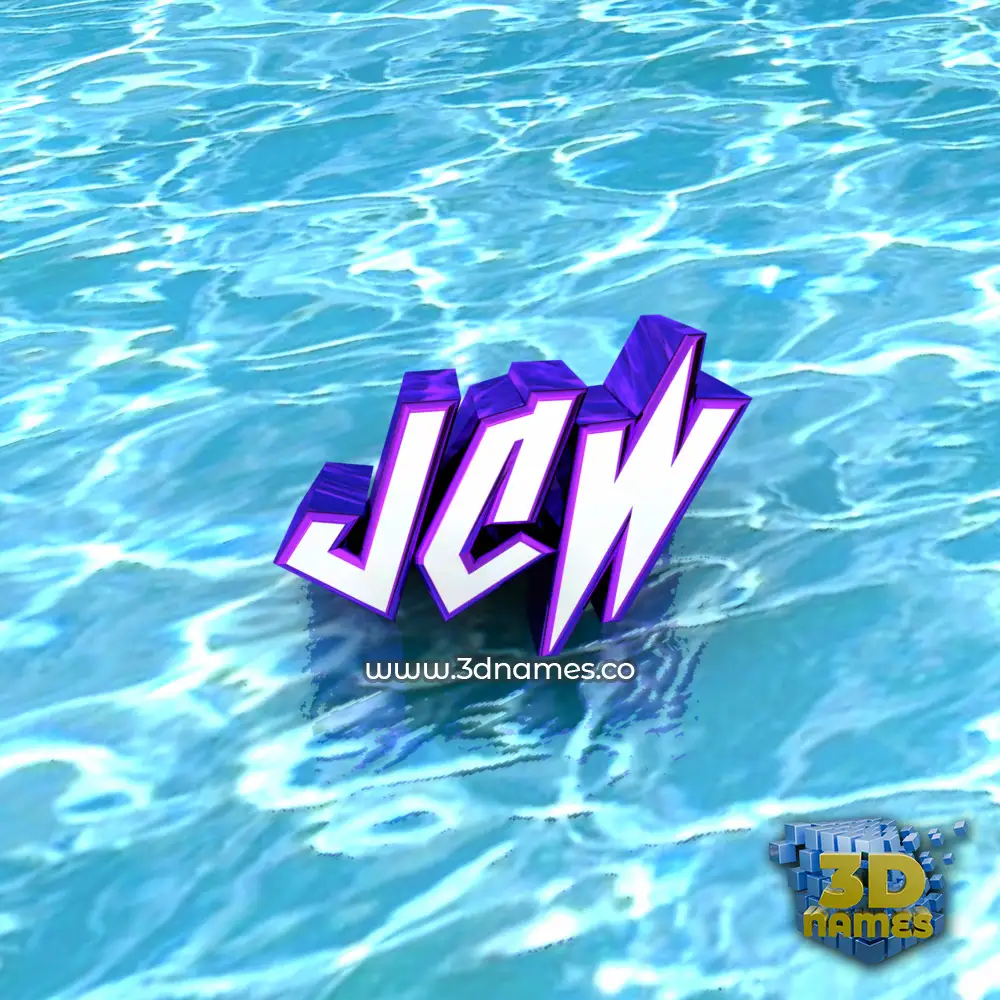 jcw in Water style - 3D name wallpaper