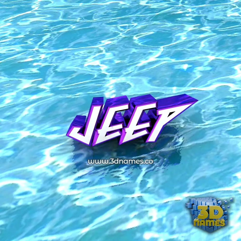 jeep in Water style - 3D name wallpaper