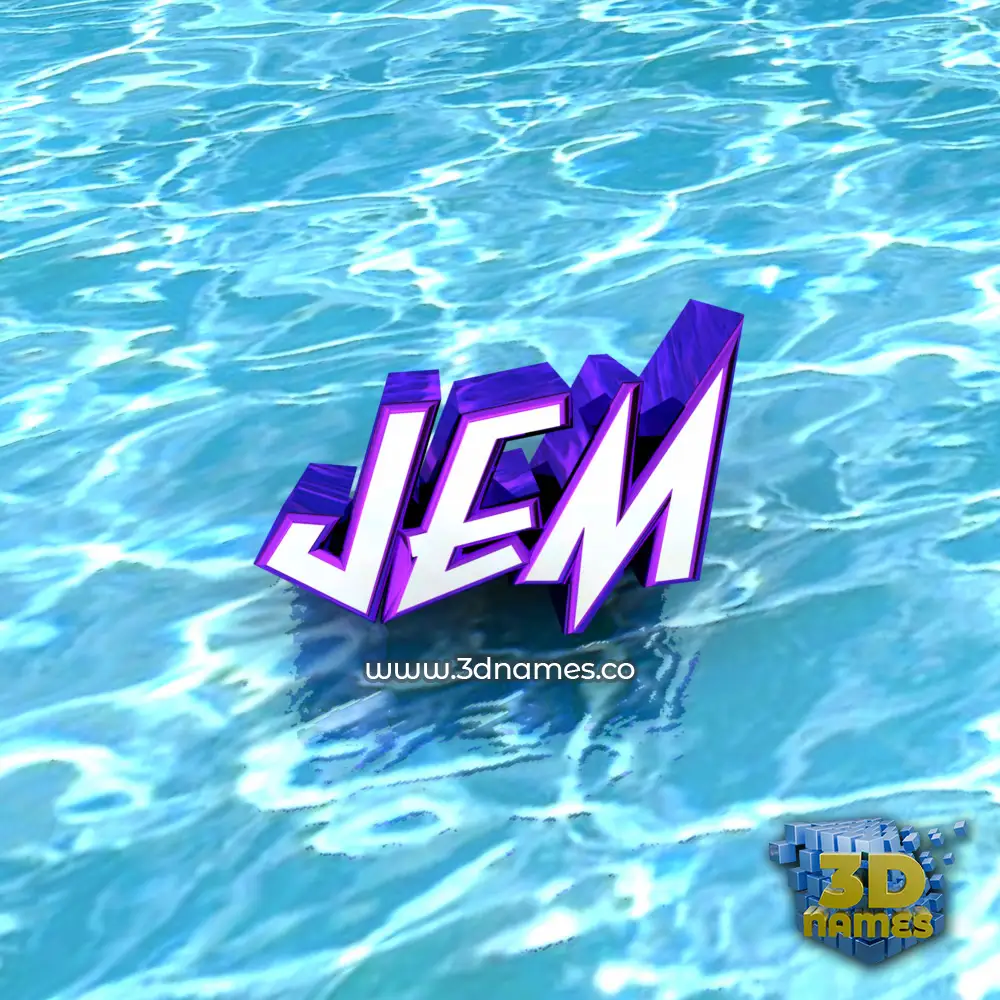 jem in Water style - 3D name wallpaper