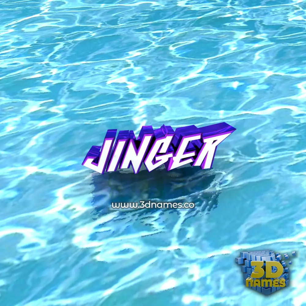 jinger in Water style - 3D name wallpaper