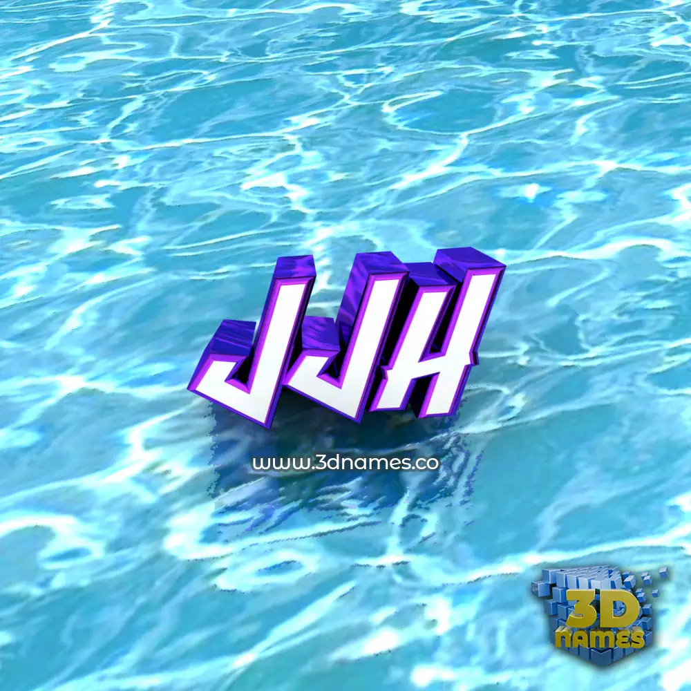 jjh in Water style - 3D name wallpaper