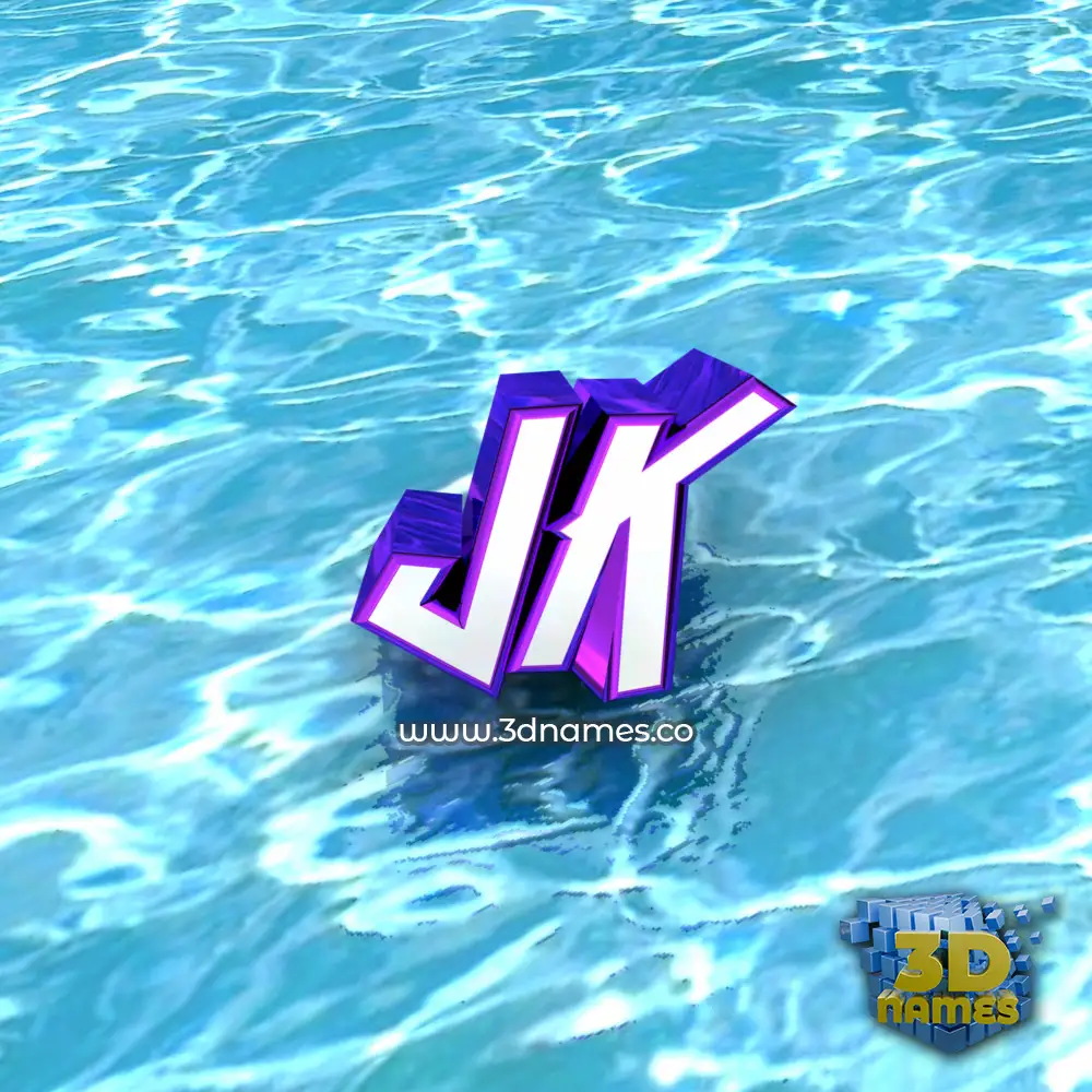 jk in Water style - 3D name wallpaper