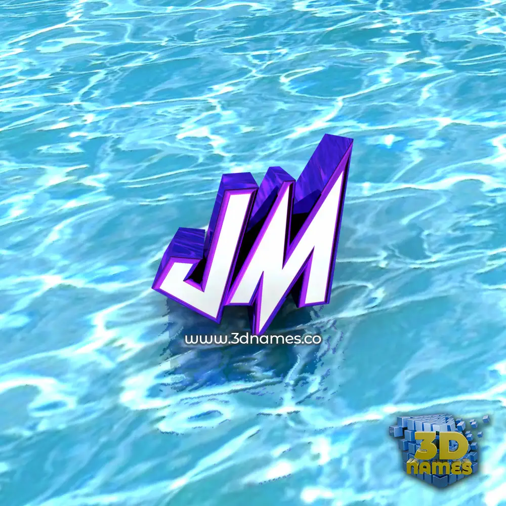 jm in Water style - 3D name wallpaper