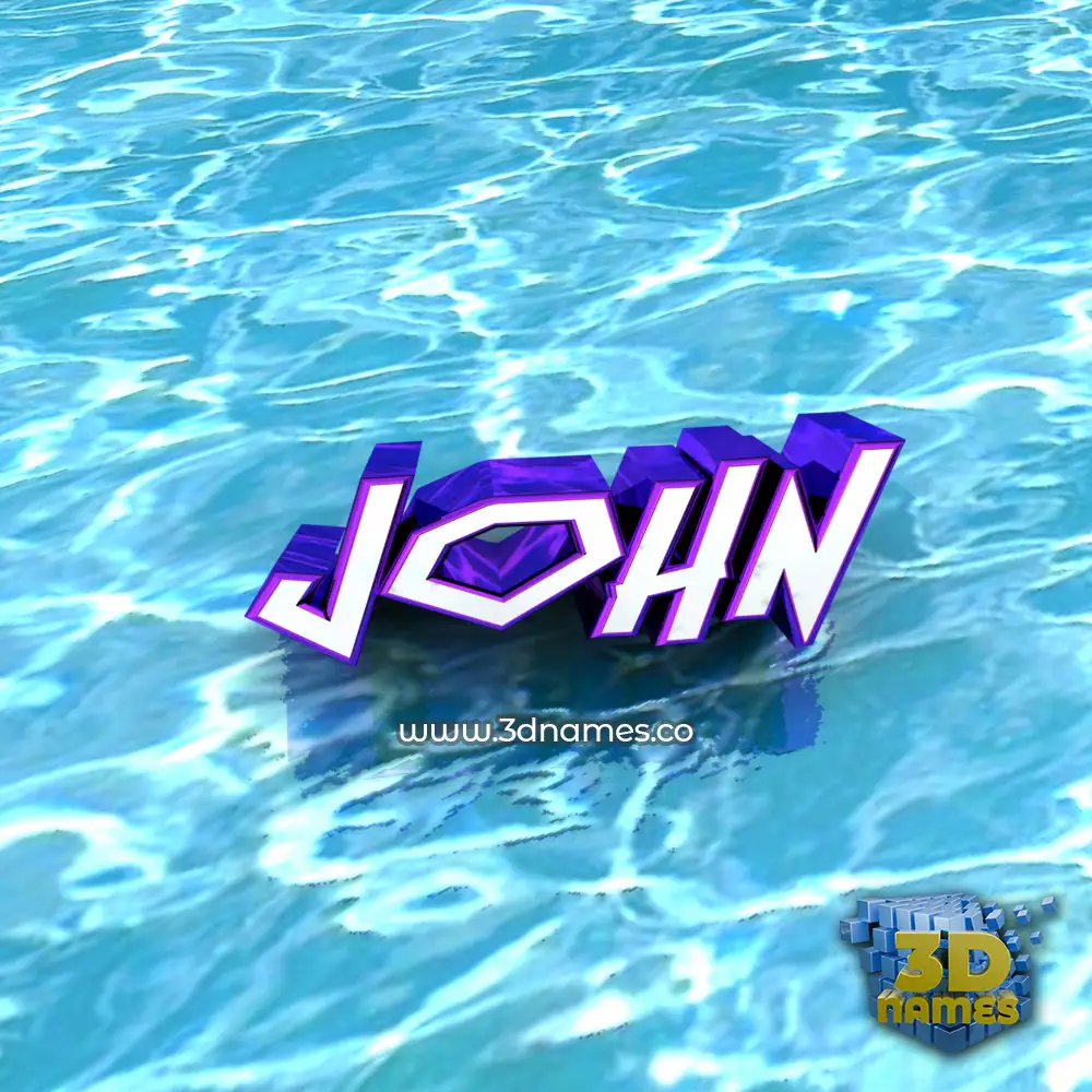 john in Water style - 3D name wallpaper