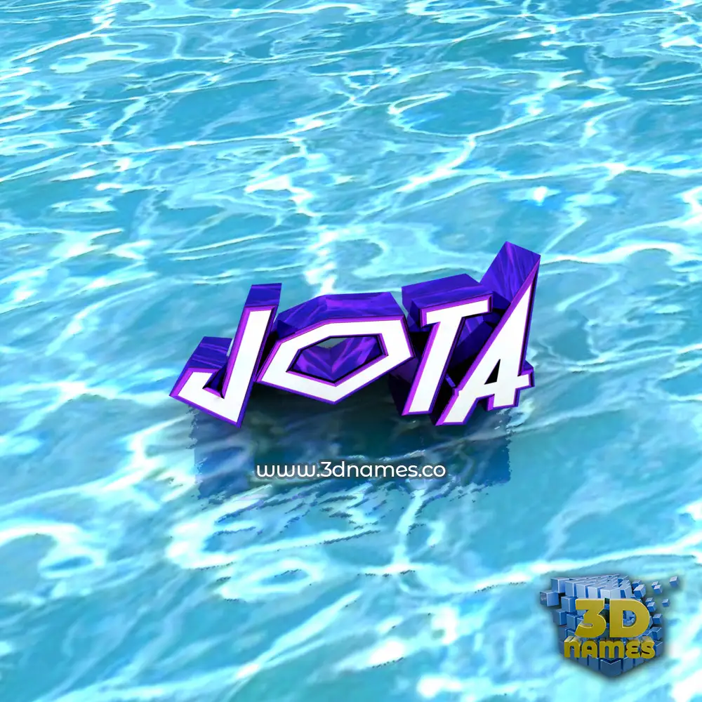 jota in Water style - 3D name wallpaper