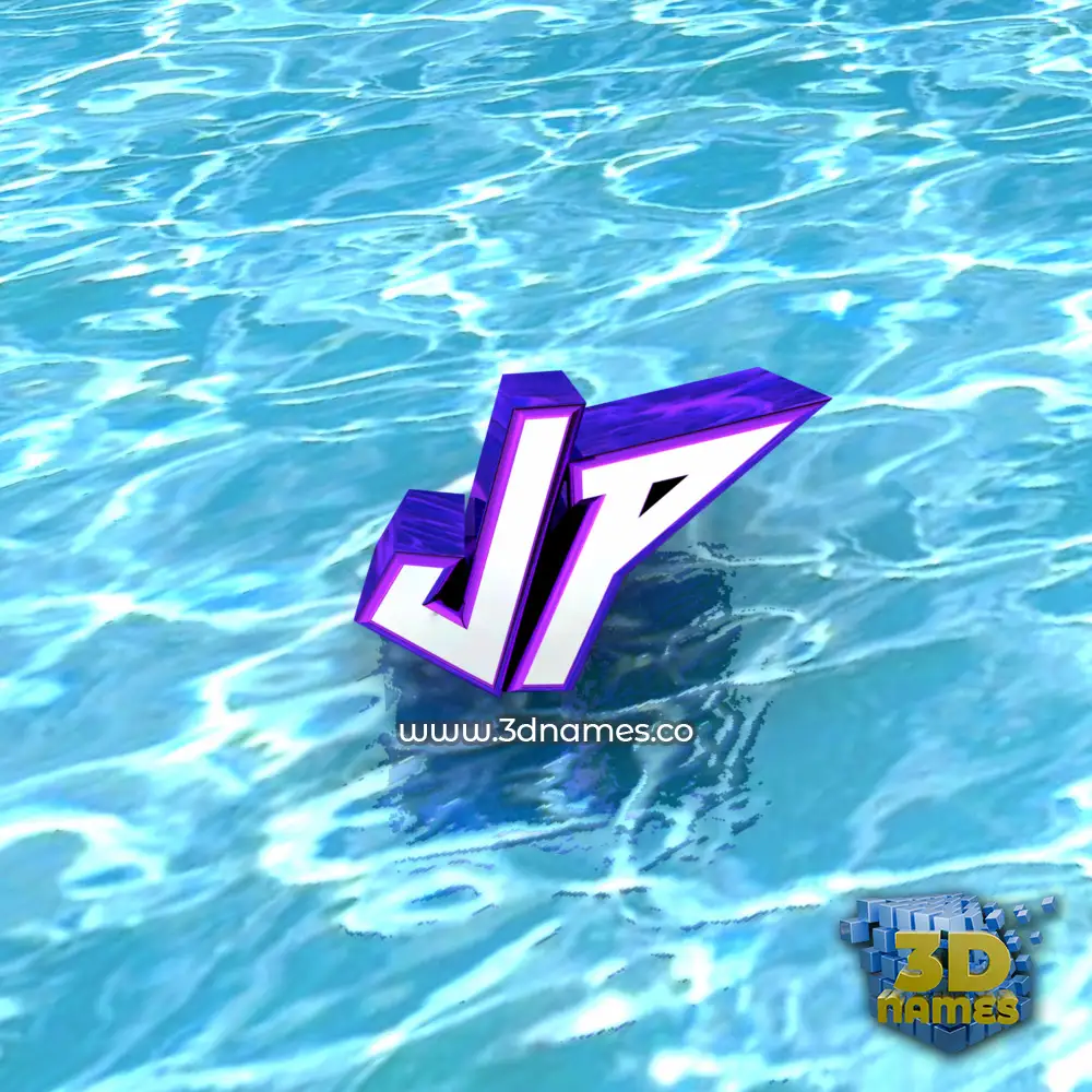 jp in Water style - 3D name wallpaper
