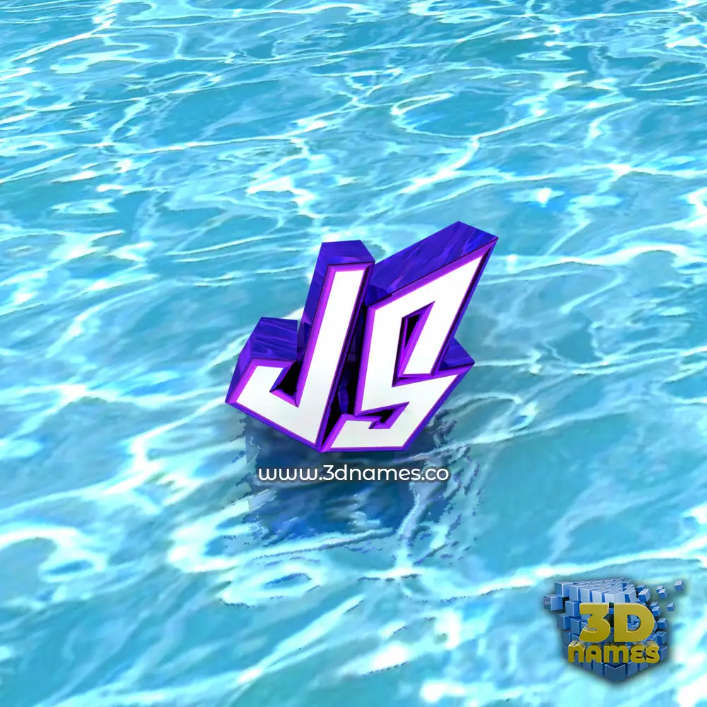 js in Water style - 3D name wallpaper