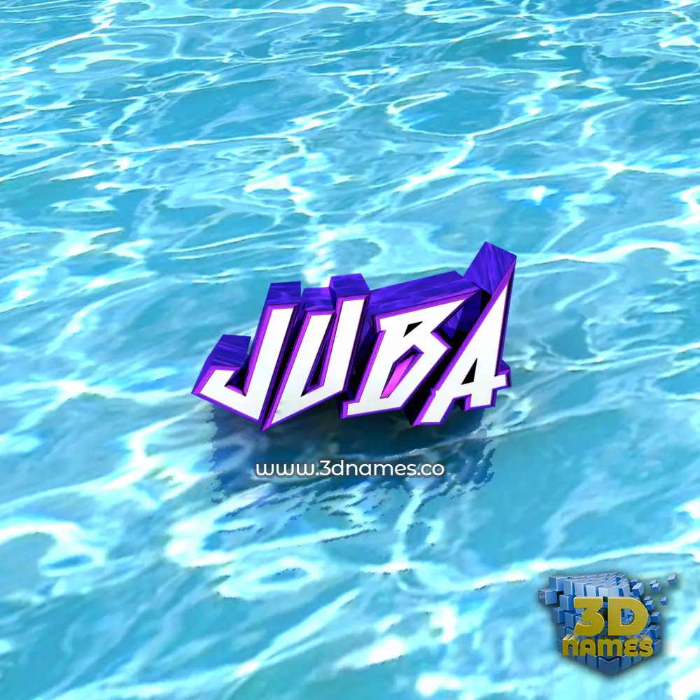 juba in Water style - 3D name wallpaper