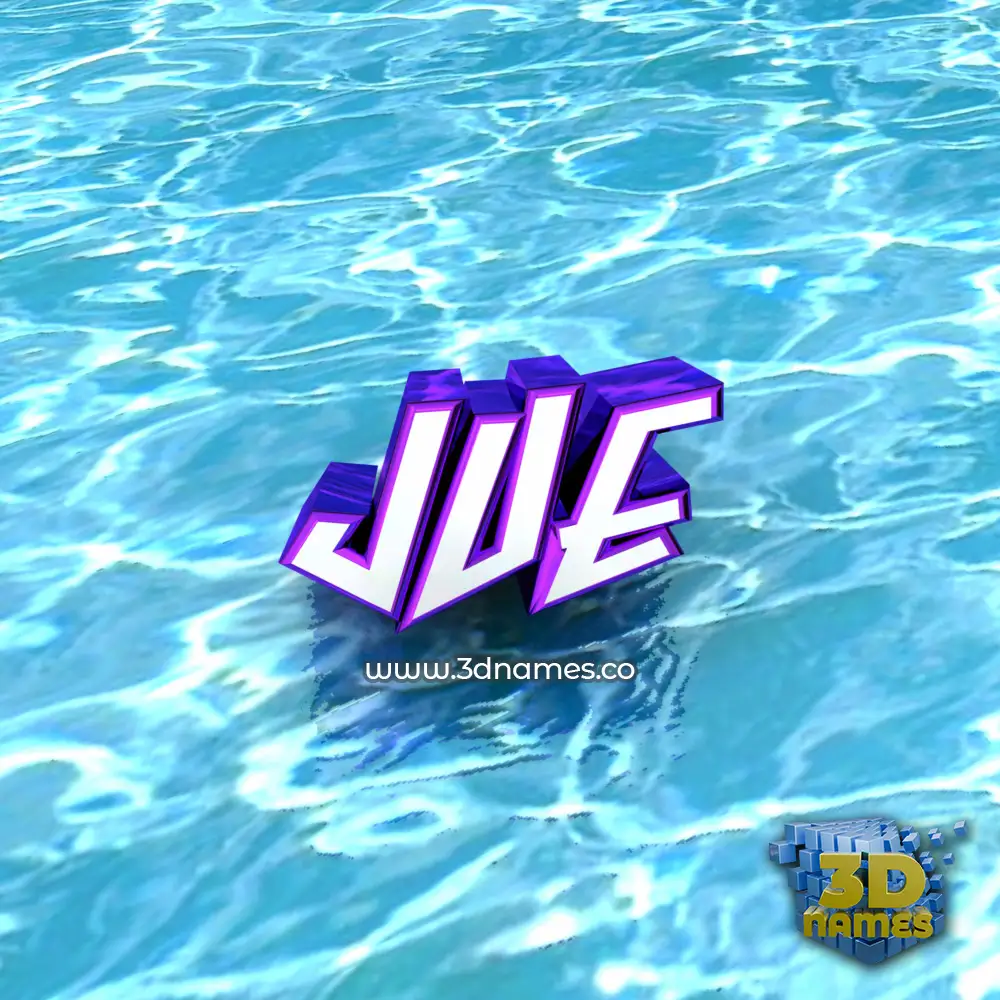 jue in Water style - 3D name wallpaper