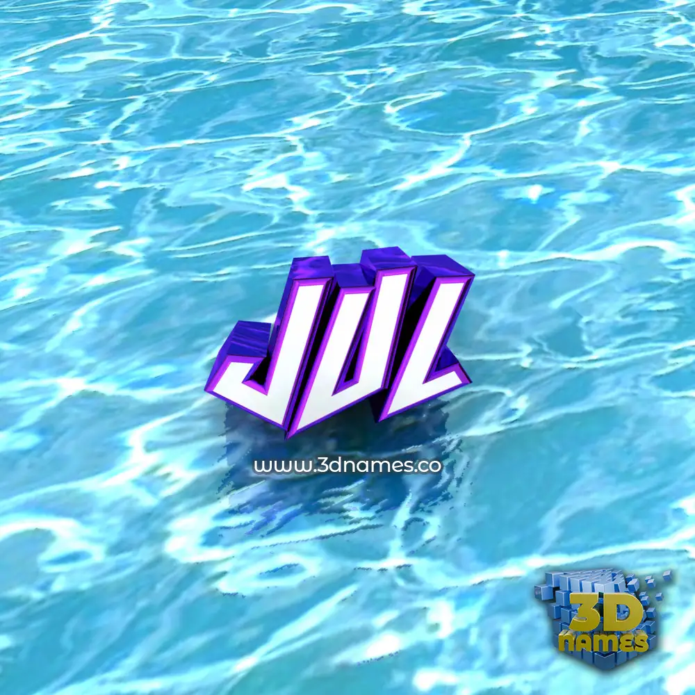 jul in Water style - 3D name wallpaper