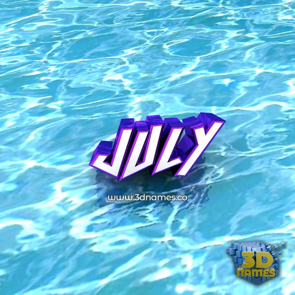 july in Water style - 3D name wallpaper