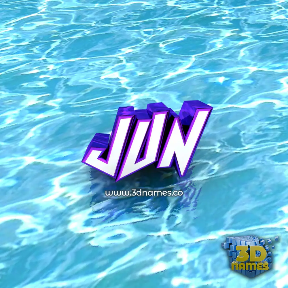 jun in Water style - 3D name wallpaper