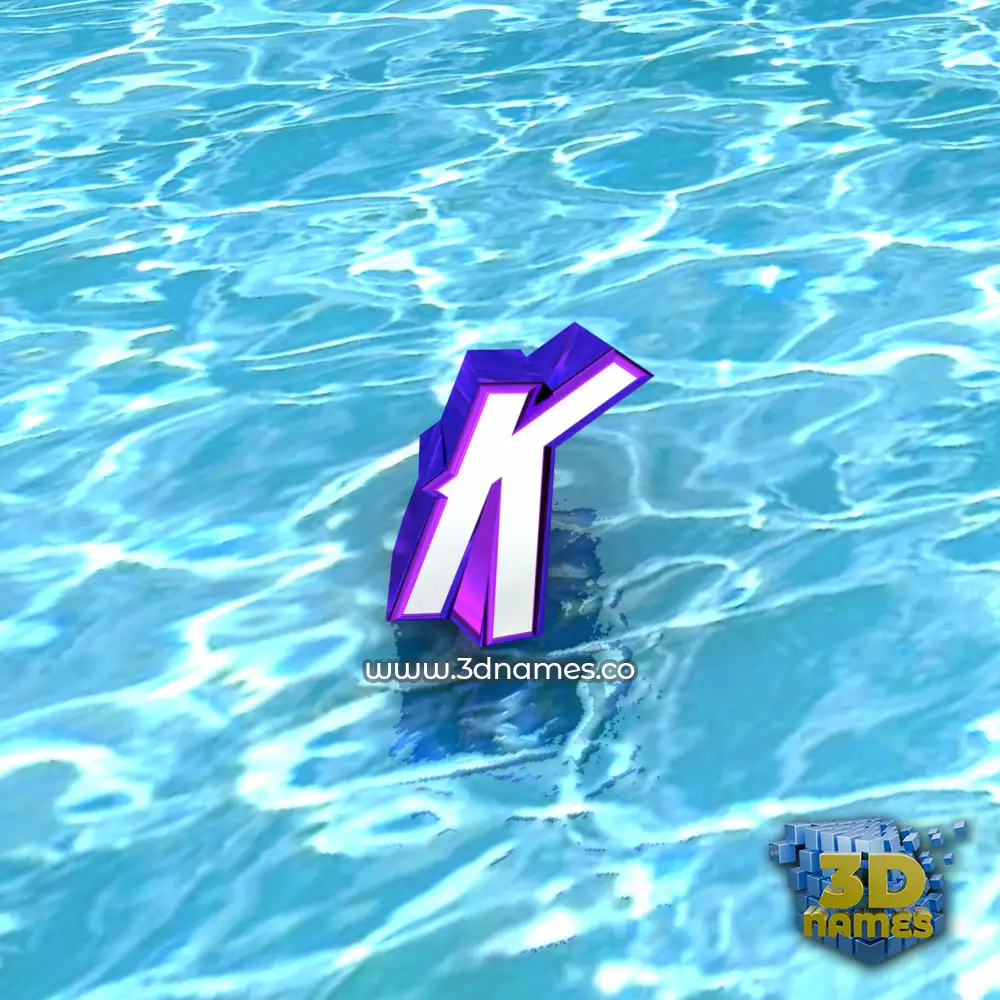 k in Water style - 3D name wallpaper