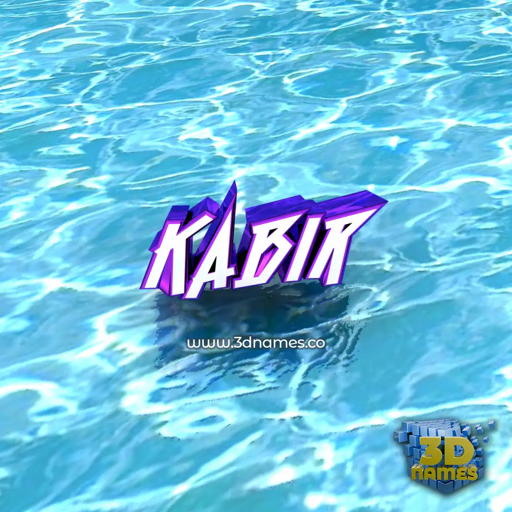 kabir in Water style - 3D name wallpaper