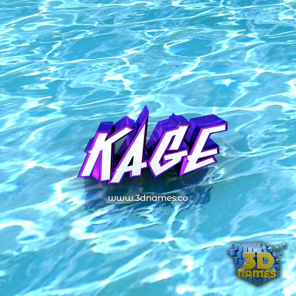 kage in Water style - 3D name wallpaper