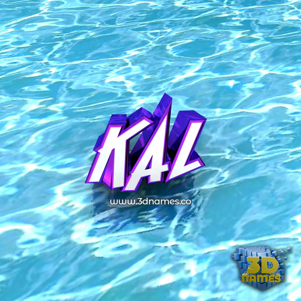 kal in Water style - 3D name wallpaper