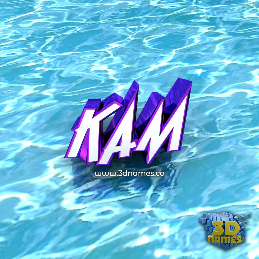 kam in Water style - 3D name wallpaper