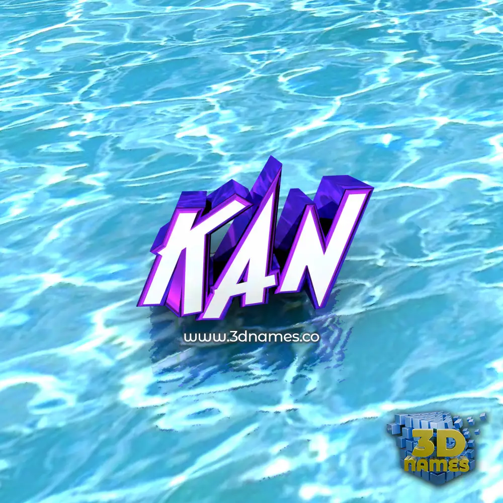 kan in Water style - 3D name wallpaper