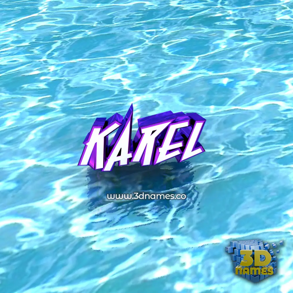 karel in Water style - 3D name wallpaper