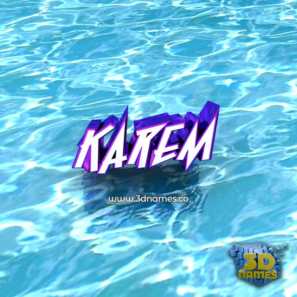karem in Water style - 3D name wallpaper