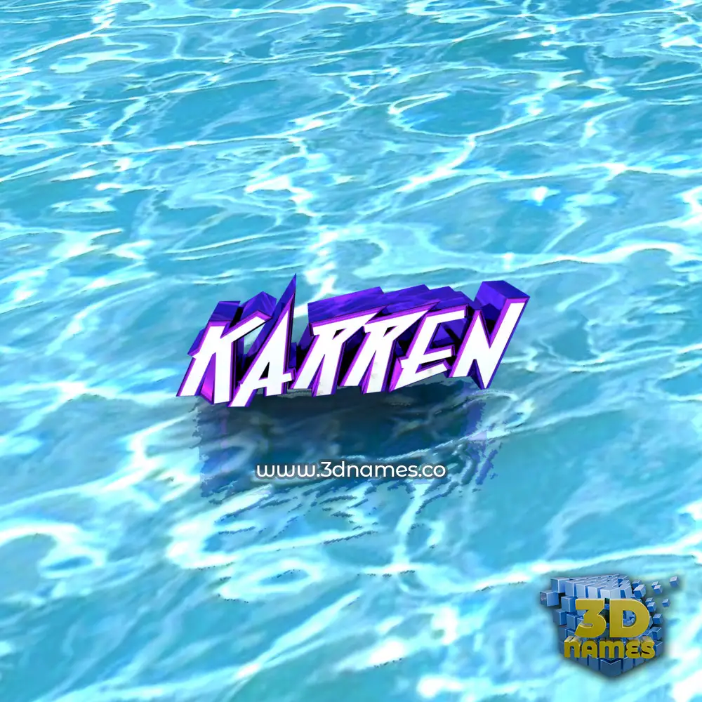 karren in Water style - 3D name wallpaper