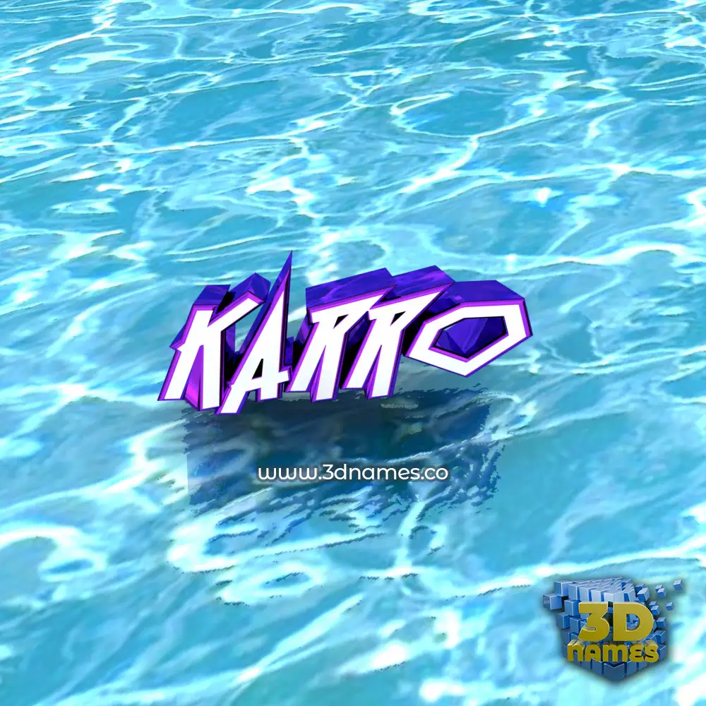 karro in Water style - 3D name wallpaper