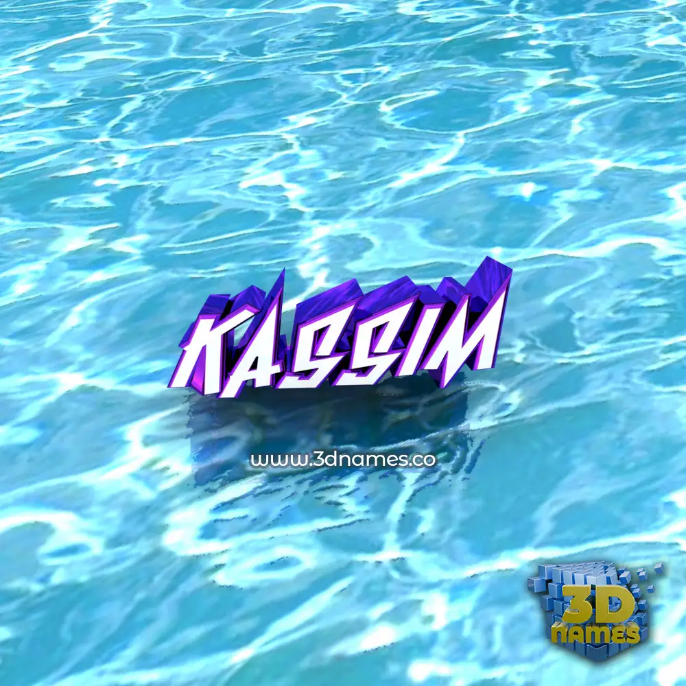 kassim in Water style - 3D name wallpaper