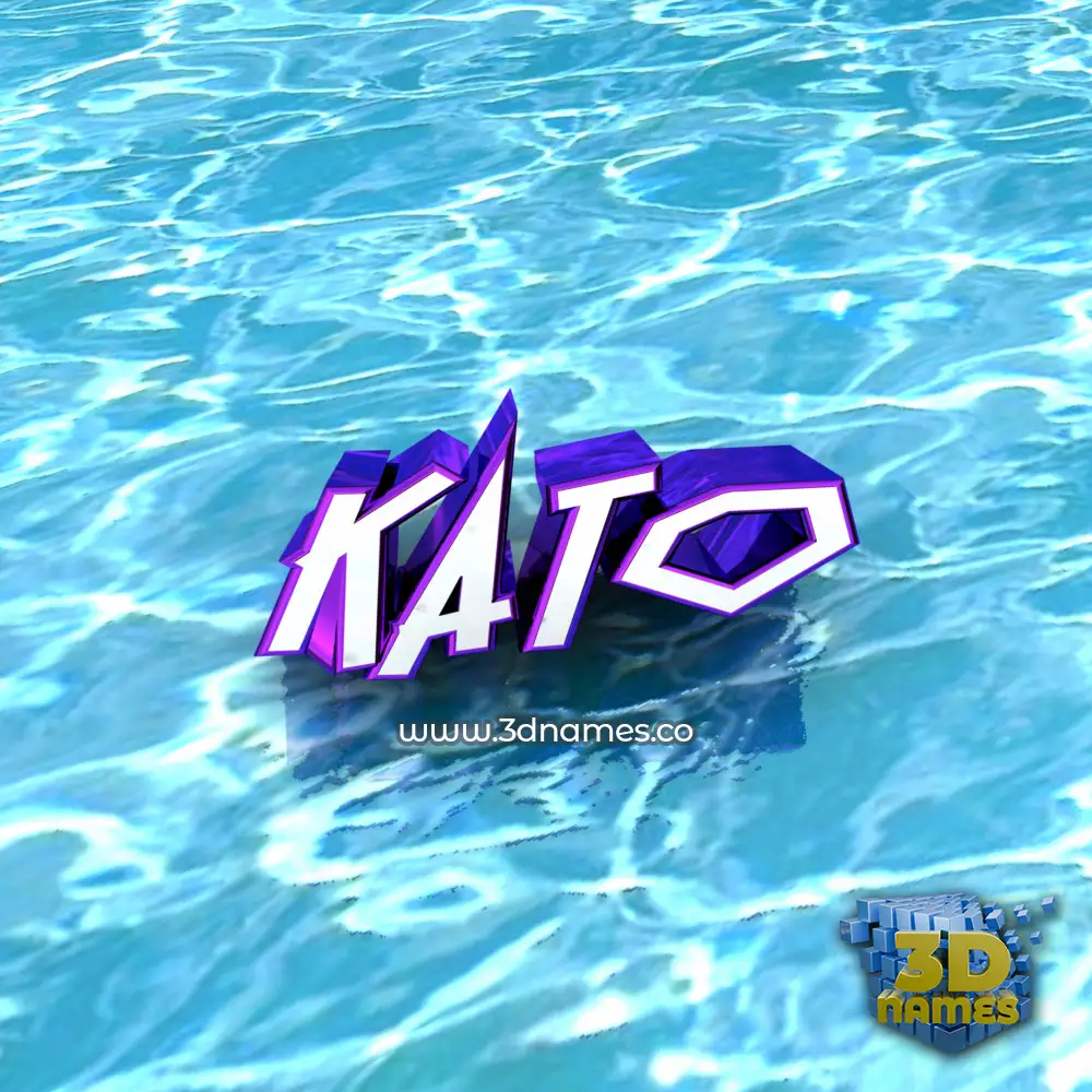 kato in Water style - 3D name wallpaper