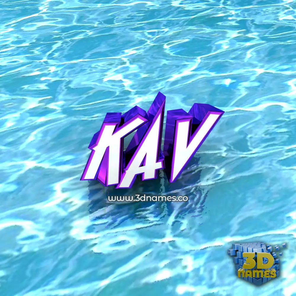 kav in Water style - 3D name wallpaper