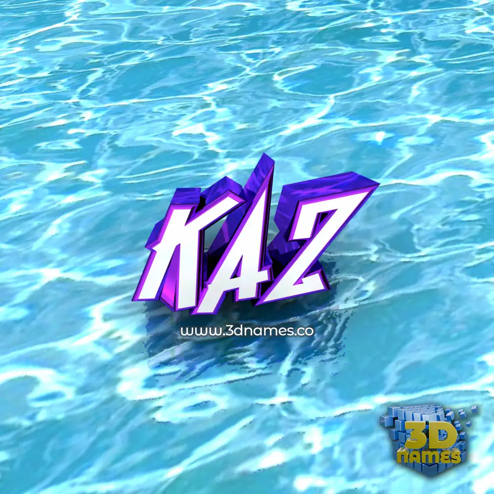 kaz in Water style - 3D name wallpaper