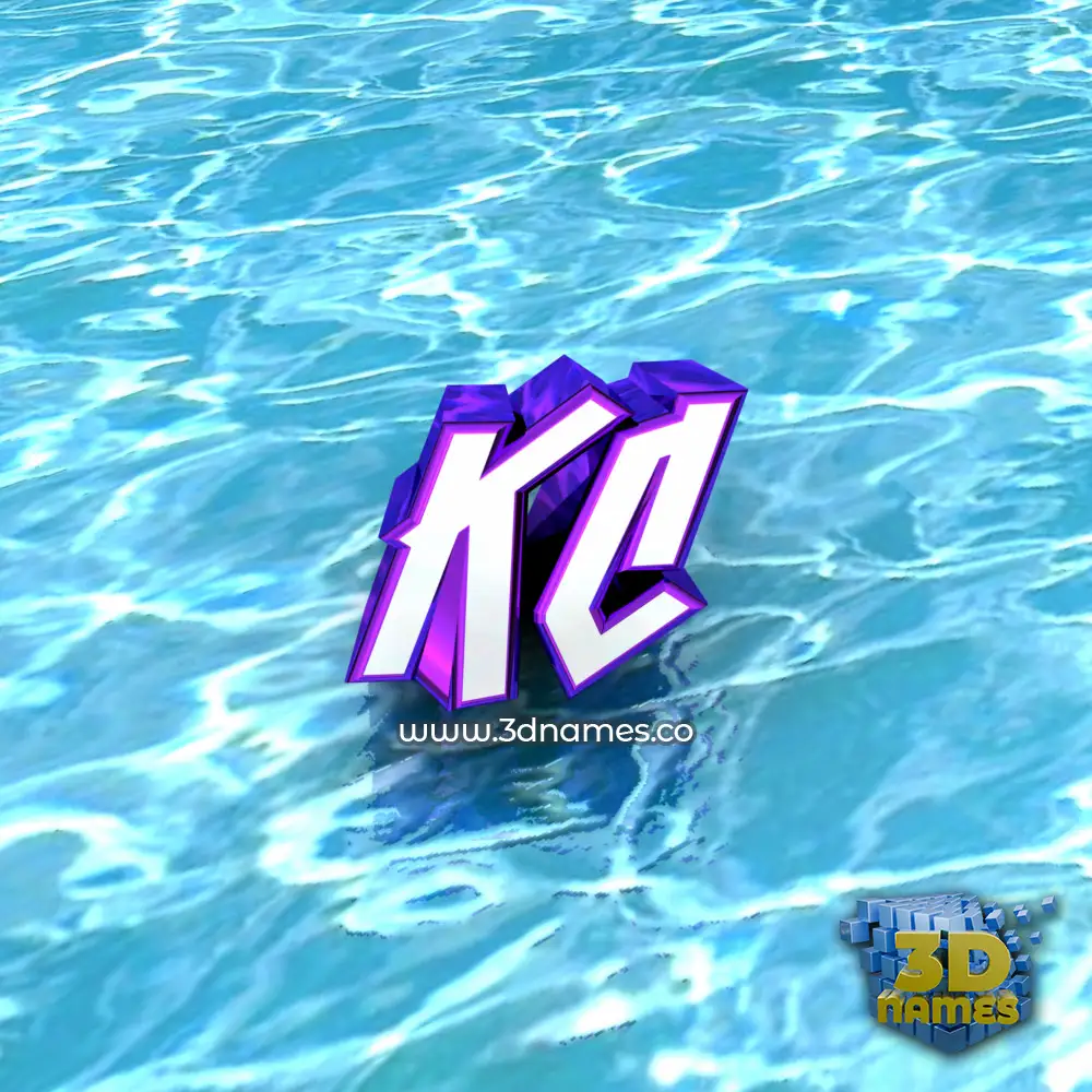 kc in Water style - 3D name wallpaper