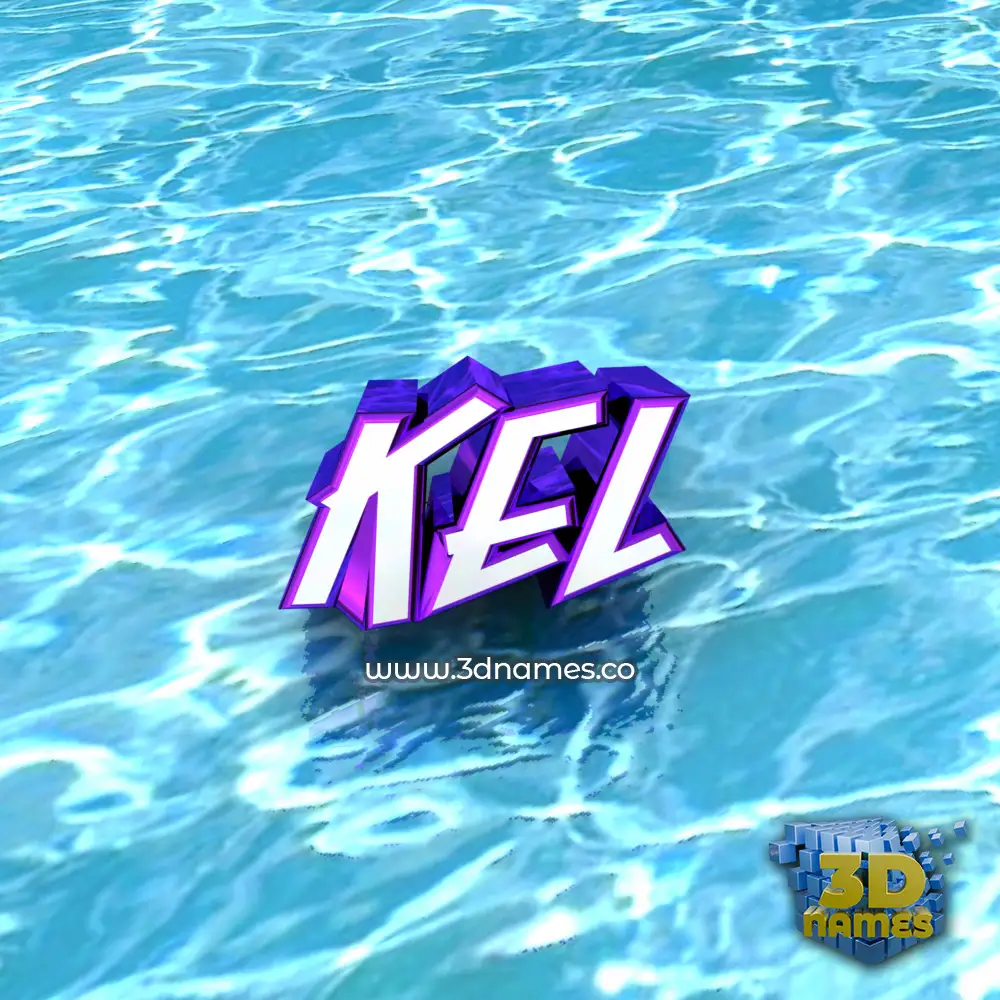 kel in Water style - 3D name wallpaper