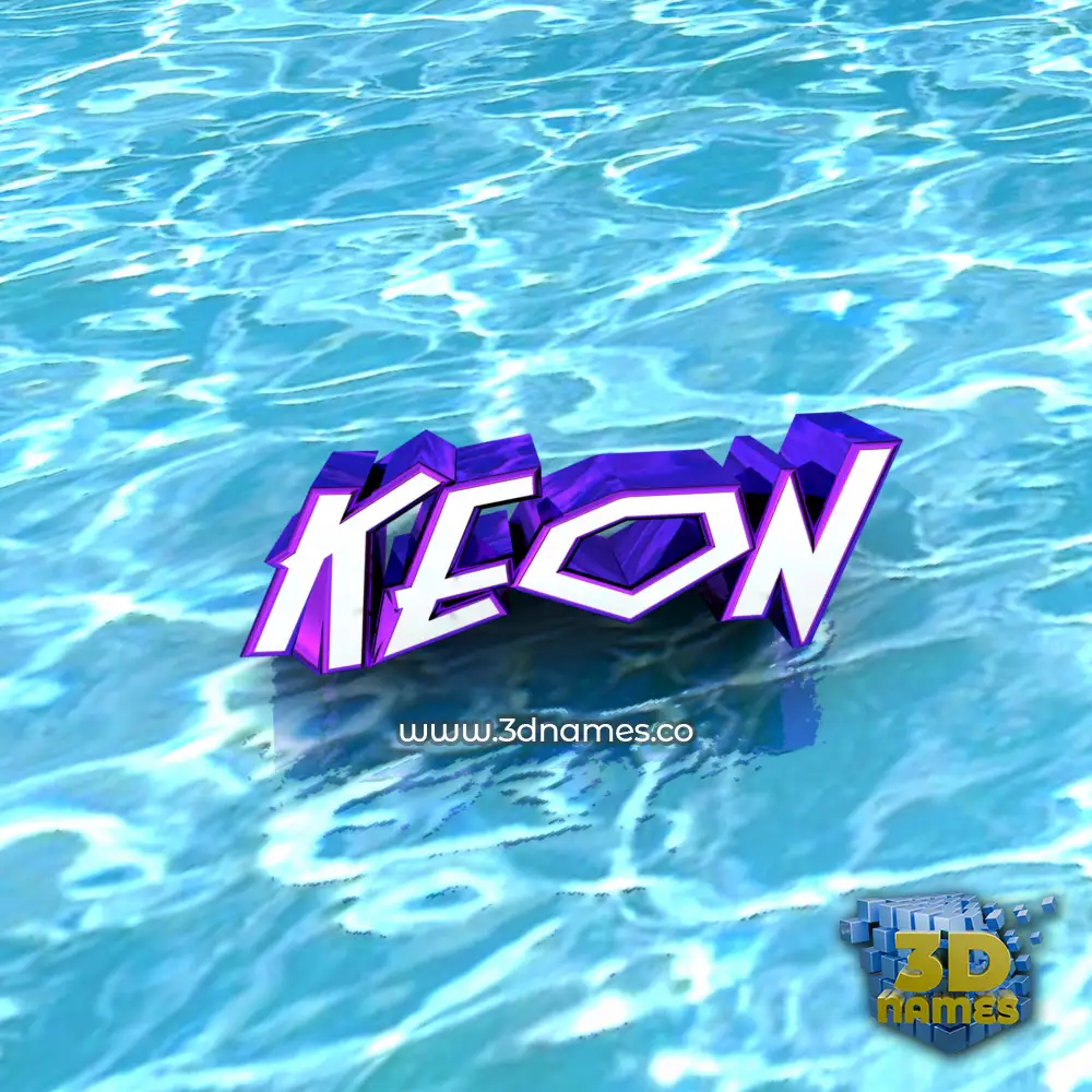 keon in Water style - 3D name wallpaper