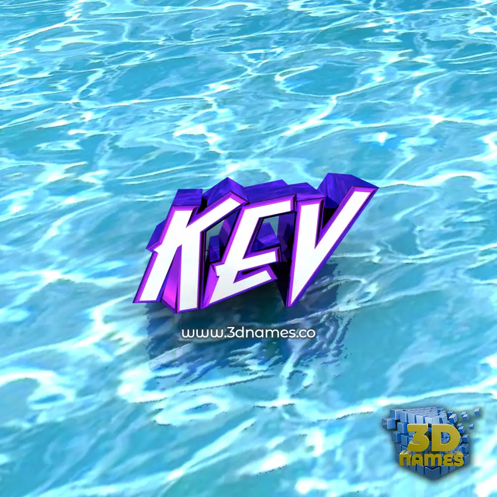 kev in Water style - 3D name wallpaper