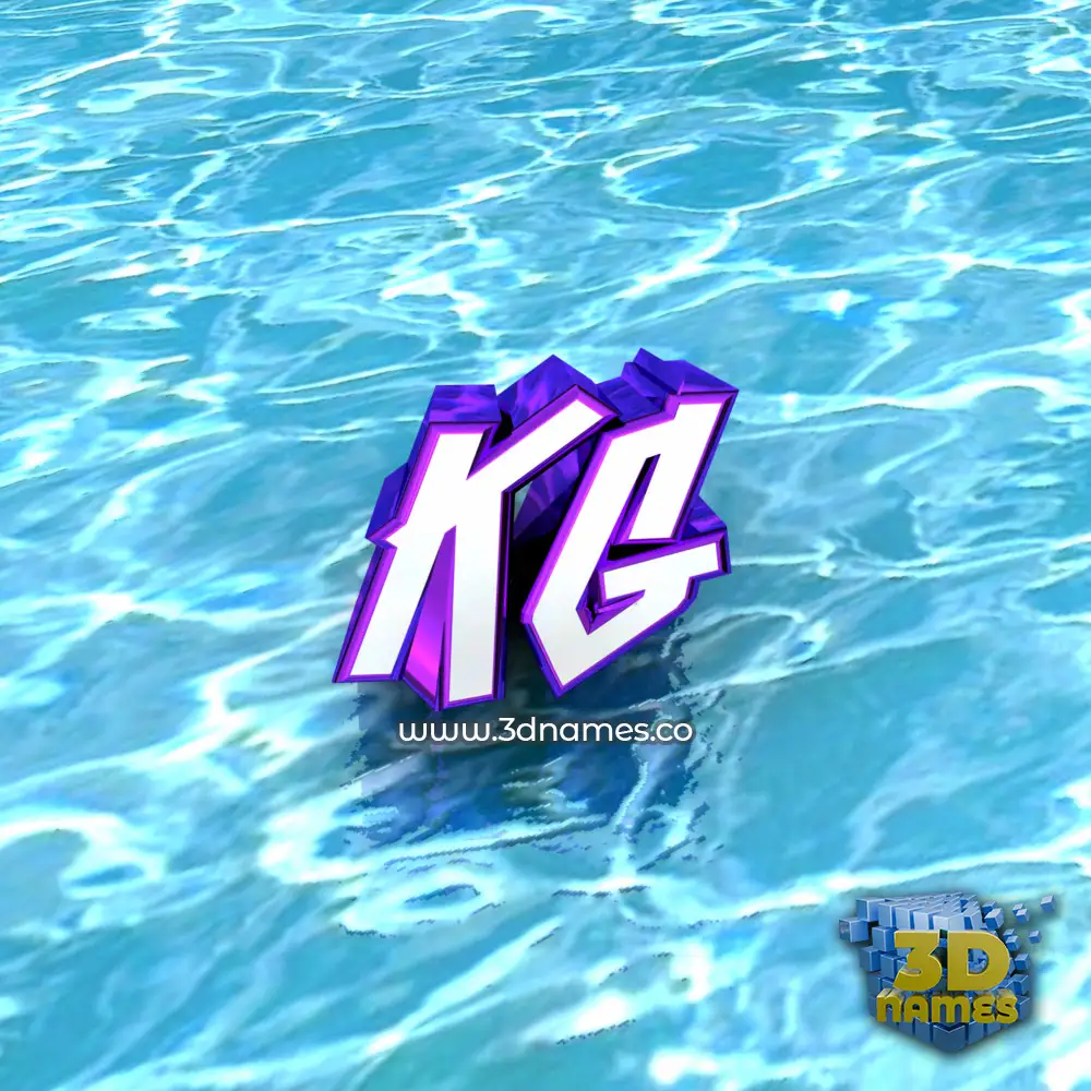 kg in Water style - 3D name wallpaper