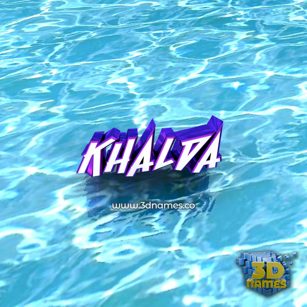 khalda in Water style - 3D name wallpaper