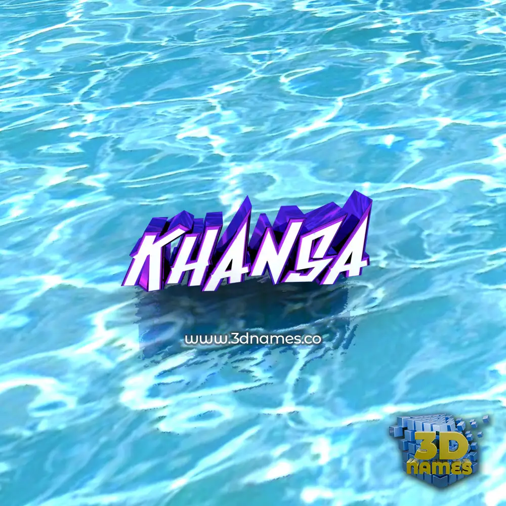 khansa in Water style - 3D name wallpaper