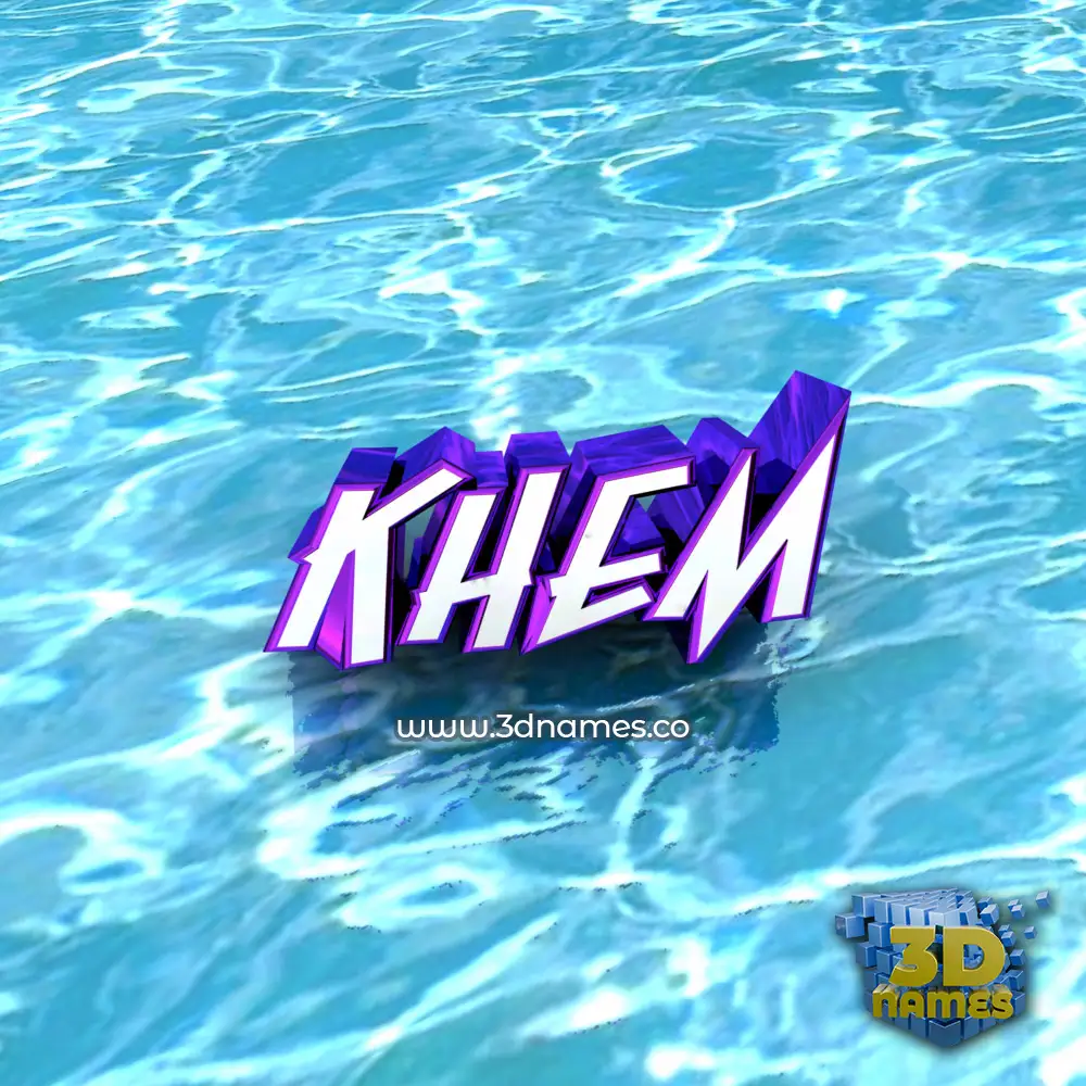 khem in Water style - 3D name wallpaper