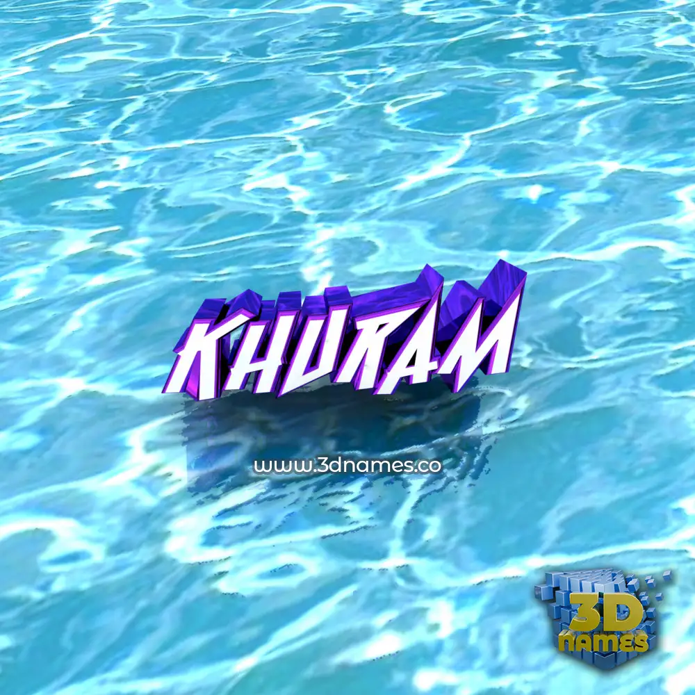 khuram in Water style - 3D name wallpaper