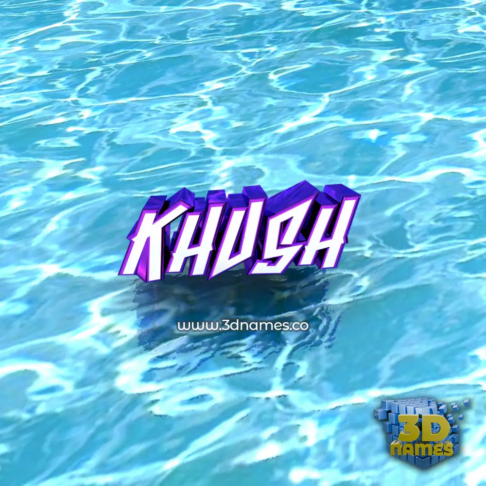 khush in Water style - 3D name wallpaper