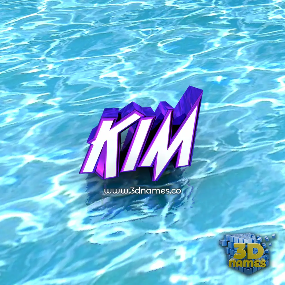 kim in Water style - 3D name wallpaper