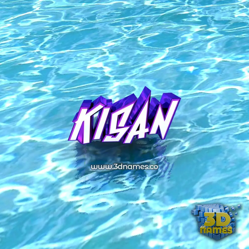 kisan in Water style - 3D name wallpaper