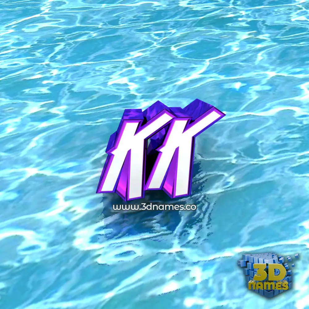 kk in Water style - 3D name wallpaper