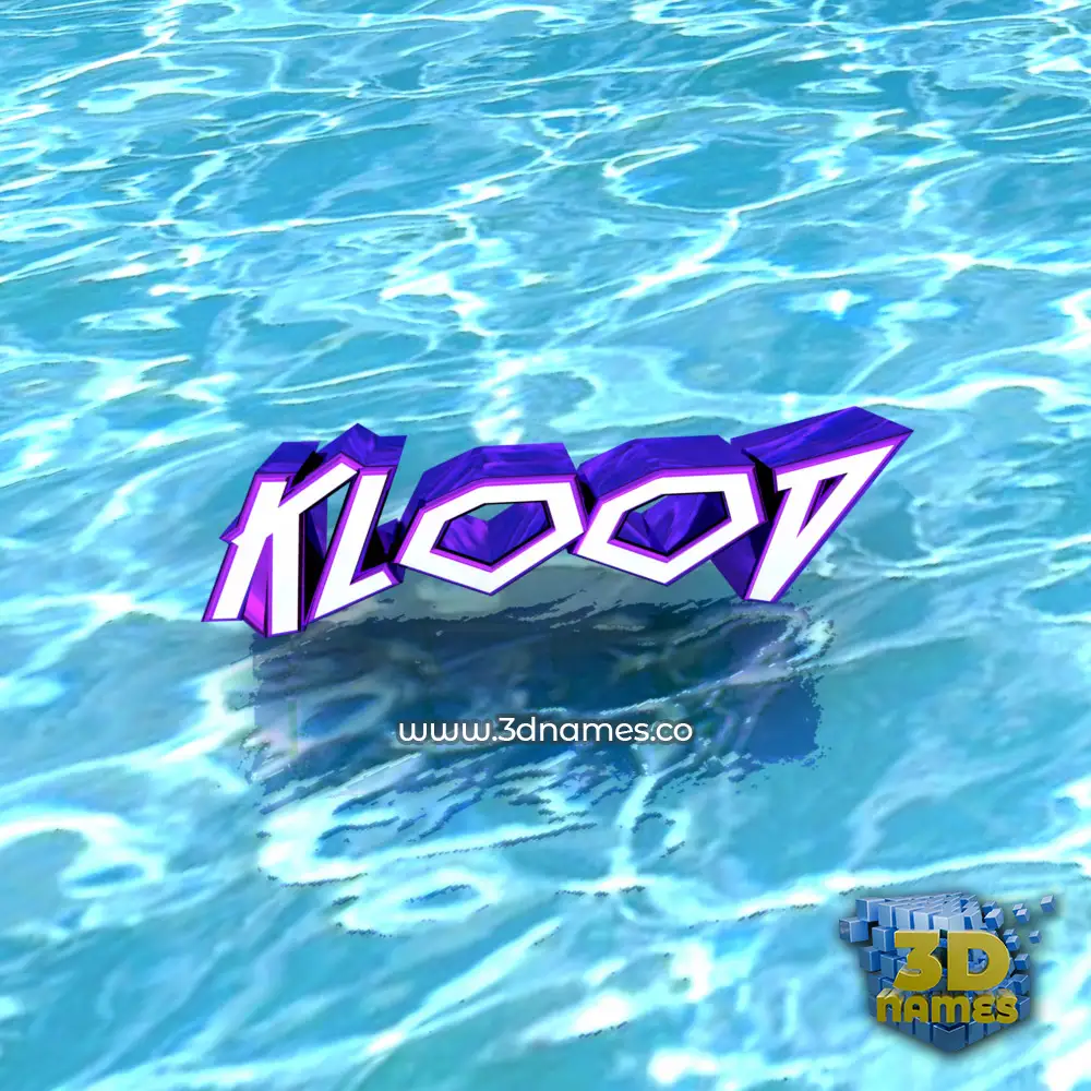 klood in Water style - 3D name wallpaper