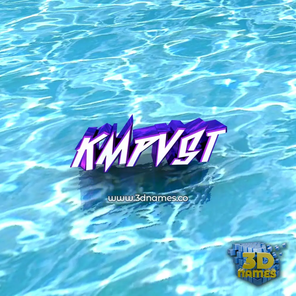 kmpvst in Water style - 3D name wallpaper