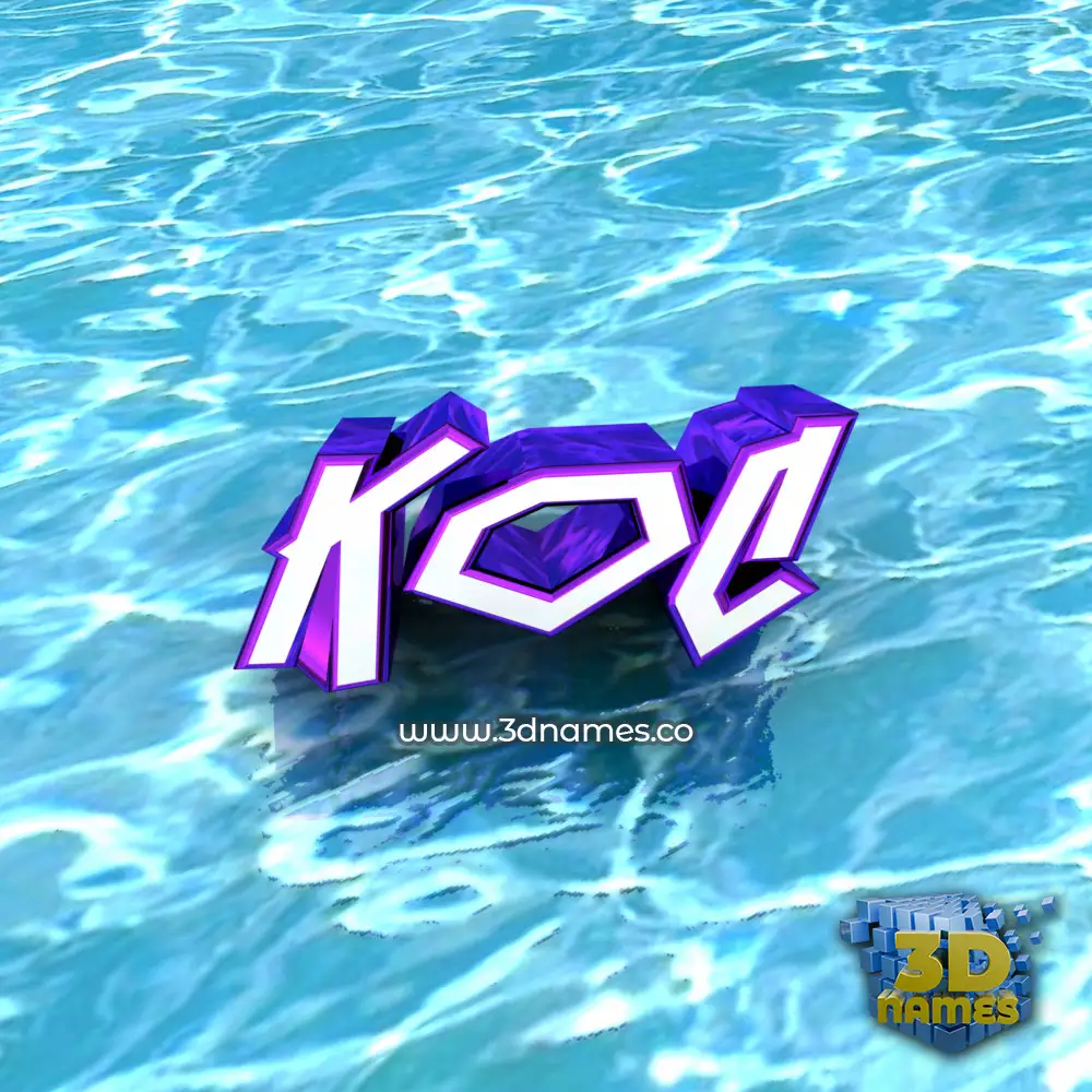 koc in Water style - 3D name wallpaper