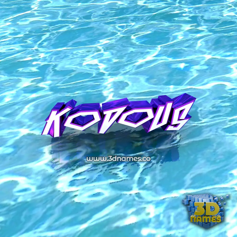kodous in Water style - 3D name wallpaper